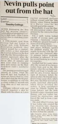 Match Report: Luton Town FC vs Everton (27th Oct 1990)