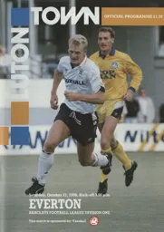 Programme: Luton Town FC vs Everton (27th Oct 1990)