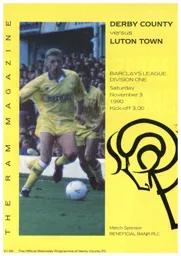 Programme: Derby County vs Luton Town FC (3rd Nov 1990)