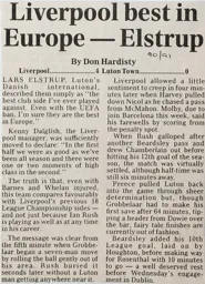 Match Report: Liverpool vs Luton Town FC (10th Nov 1990)