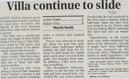 Match Report: Luton Town FC vs Aston Villa (24th Nov 1990)