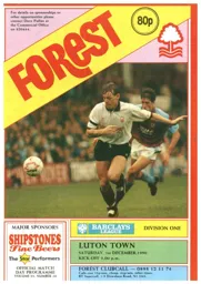 Programme: Nottingham Forest vs Luton Town FC (1st Dec 1990)