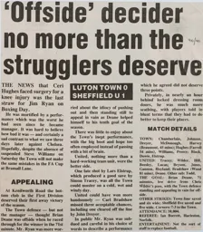 Match Report: Luton Town FC vs Sheffield United (26th Dec 1990)