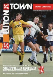 Programme: Luton Town FC vs Sheffield United (26th Dec 1990)