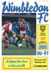Programme: Wimbledon vs Luton Town FC (1st Jan 1991)