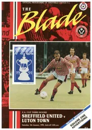 Programme: Sheffield United vs Luton Town FC (5th Jan 1991)