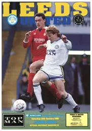 Programme: Leeds United vs Luton Town FC (19th Jan 1991)
