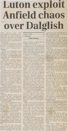 Match Report: Luton Town FC vs Liverpool (23rd Feb 1991)