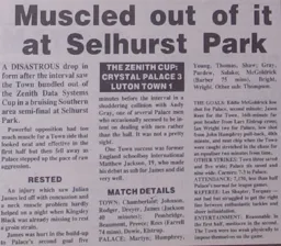 Match Report: Crystal Palace vs Luton Town FC (26th Feb 1991)