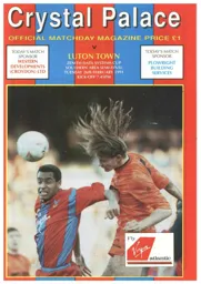 Programme: Crystal Palace vs Luton Town FC (26th Feb 1991)