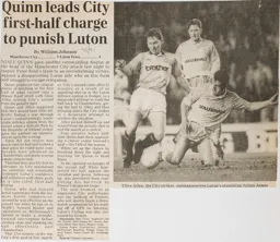 Match Report: Manchester City vs Luton Town FC (5th Mar 1991)