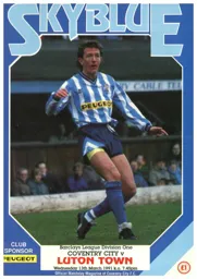 Programme: Coventry City vs Luton Town FC (13th Mar 1991)