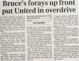 Match Report: Manchester United vs Luton Town FC (23rd Mar 1991)