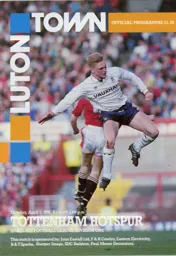 Programme: Luton Town FC vs Tottenham Hotspur (1st Apr 1991)