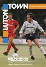 Programme: Luton Town FC vs Wimbledon (13th Apr 1991)