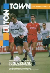 Programme: Luton Town FC vs Sunderland (20th Apr 1991)