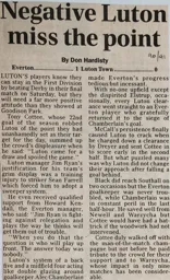 Match Report: Everton vs Luton Town FC (4th May 1991)