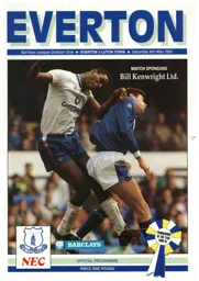 Programme: Everton vs Luton Town FC (4th May 1991)
