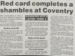 Match Report: Coventry City vs Luton Town FC (21st Aug 1991)