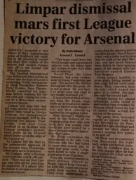 Match Report: Arsenal vs Luton Town FC (27th Aug 1991)