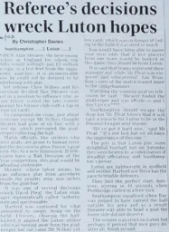 Match Report: Luton Town FC vs Southampton (4th Sep 1991)