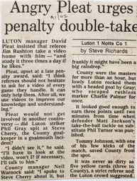 Match Report: Luton Town FC vs Notts County (28th Sep 1991)