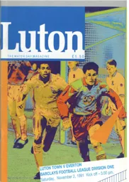 Programme: Luton Town FC vs Everton (2nd Nov 1991)