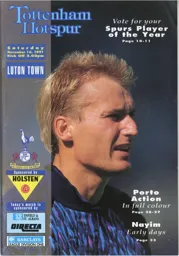 Programme: Tottenham Hotspur vs Luton Town FC (16th Nov 1991)