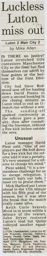 Match Report: Luton Town FC vs Manchester City (23rd Nov 1991)