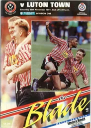 Programme: Sheffield United vs Luton Town FC (30th Nov 1991)