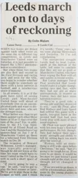 Match Report: Luton Town FC vs Leeds United (7th Dec 1991)