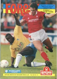 Programme: Nottingham Forest vs Luton Town FC (1st Jan 1992)