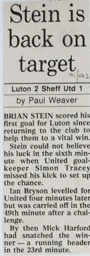 Match Report: Luton Town FC vs Sheffield United (22nd Feb 1992)
