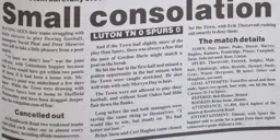 Match Report: Luton Town FC vs Tottenham Hotspur (11th Mar 1992)