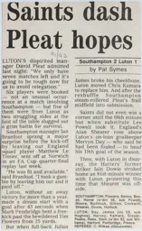 Match Report: Southampton vs Luton Town FC (21st Mar 1992)