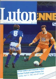 Programme: Luton Town FC vs Nottingham Forest (14th Apr 1992)