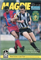 Programme: Notts County vs Luton Town FC (2nd May 1992)