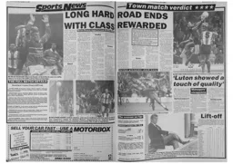 Match Report: Brentford vs Luton Town FC (13th Sep 1992)