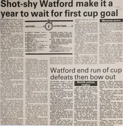 Match Report: Watford vs Luton Town FC (15th Sep 1992)