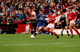 Phil Gray looks to get an attempt away as the Town fail to score and lose again, making it only one win in the first 10 games