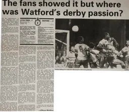 Match Report: Luton Town FC vs Watford (29th Nov 1992)