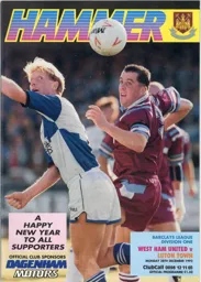 Programme: West Ham United vs Luton Town FC (28th Dec 1993)