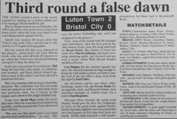 Match Report: Luton Town FC vs Bristol City (19th Jan 1993)