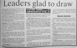Match Report: Luton Town FC vs Newcastle United (27th Jan 1993)