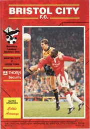 Programme: Bristol City vs Luton Town FC (30th Jan 1993)