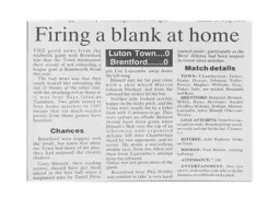 Match Report: Luton Town FC vs Brentford (9th Feb 1993)