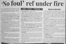 Match Report: Luton Town FC vs Wolverhampton Wanderers (7th Apr 1993)