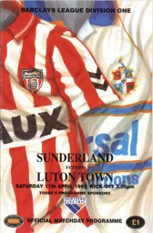 Programme: Sunderland vs Luton Town FC (17th Apr 1993)