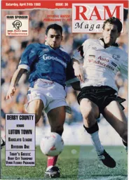 Programme: Derby County vs Luton Town FC (24th Apr 1993)