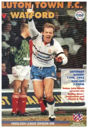 Programme: Luton Town FC vs Watford (14th Aug 1993)